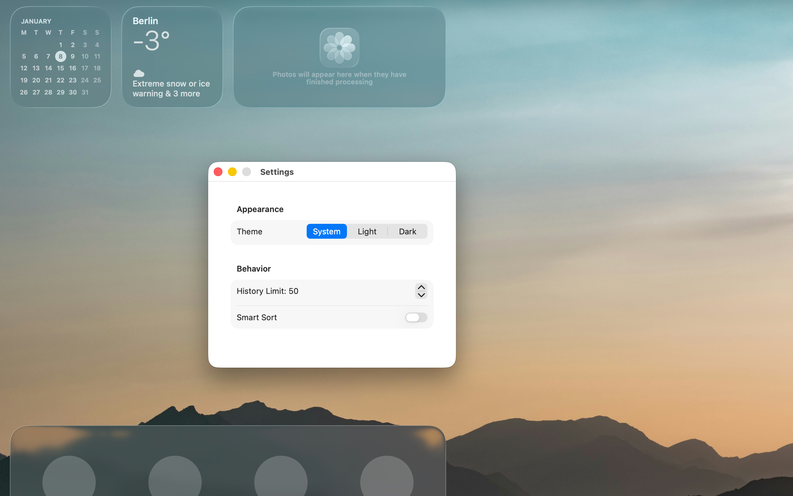 DejaVu menu bar icon and clipboard overlay